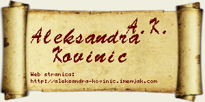 Aleksandra Kovinić vizit kartica